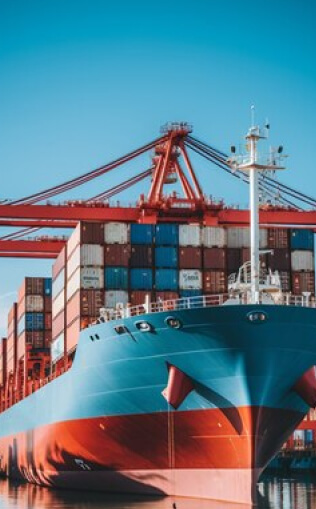 cargo ship on its pier