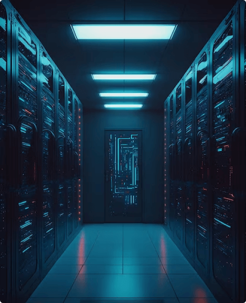 a server room on display