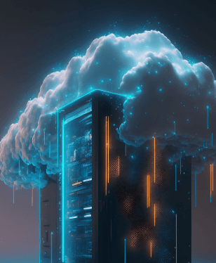 Cloud on skyscraper